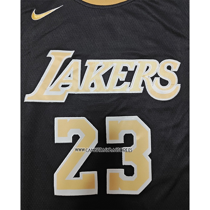 LeBron James NO 23 Camiseta Los Angeles Lakers Select Series Oro Negro